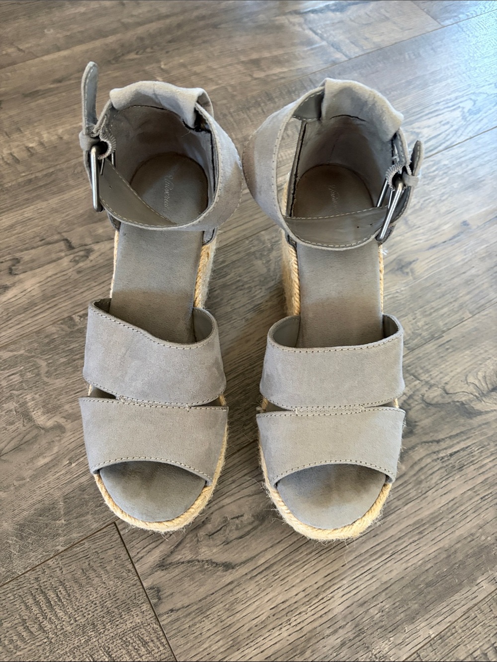 Target Universal Threads Women's Neutral Beige Suede Espadrille Wedge Sandals